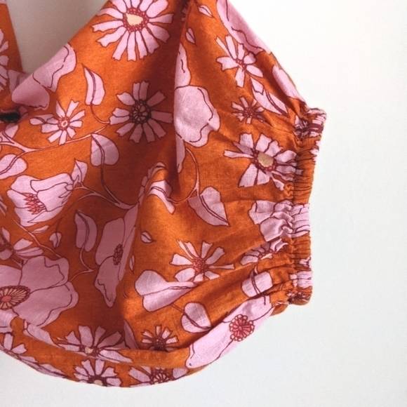 𝅺FREE People Miss Daisy Off the Shoulder Floral Cotton Top S nwt - Picture 13 of 13